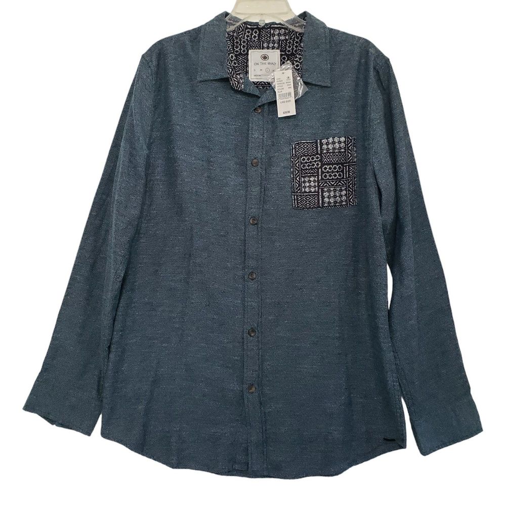 NWT Pacsun On the Byas Men's Large Button Down Long Sleeve Shirt